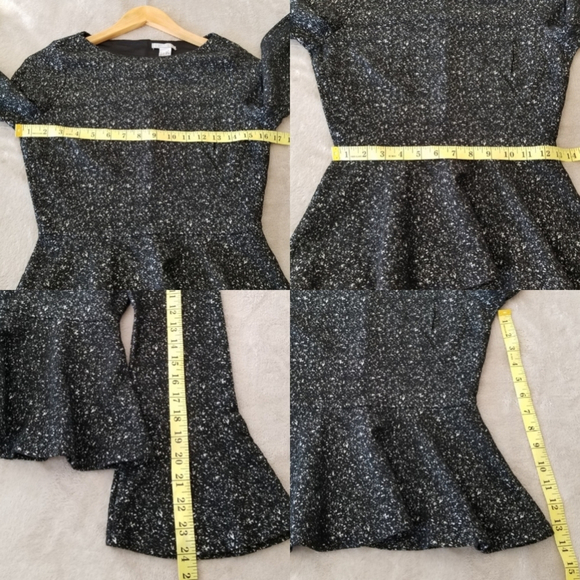 👠 H&M Black Speckled Peplum Bell Cuff Top - Picture 10 of 10